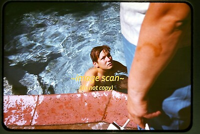 People at Swimming Pool in 1965 Original Slide L6a