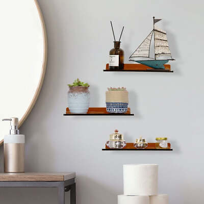 Amber Acrylic Floating Shelf Decorative Storage Display Shelves Racks Set of 3