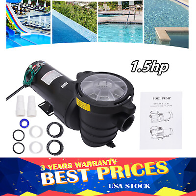 #ad 1.5hp Swimming Pool Pump In Above Ground High Flow Rate 5547gph 3450rpm 1100 W