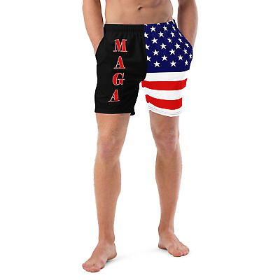 #ad Limited Edition TRUMP MAGA Mens American Flag swim trunks Summer beach shorts