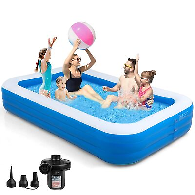 #ad Inflatable Swimming Pools with Pump Oversized 120x72x22 Thickened Blow