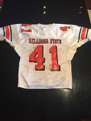 #ad Game Worn Used Oklahoma State Cowboys Football Jersey #41 Sports Belle S M
