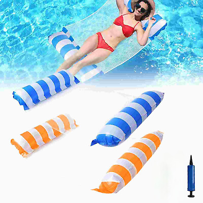 #ad 2pcs Swimming Pool Floats for Adults Kids Floatie Lounge Chair Hammock for Water