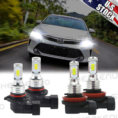 For Toyota Camry 2007 2018 4x LED Headlight High Low Beam Replace bulb kit white