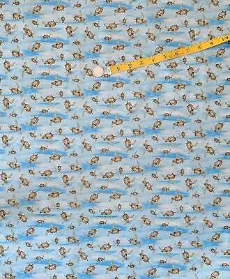 #ad BTY X 44quot;W Fabric Swimming Small Turtles By Henry Glass Quilting Sewing