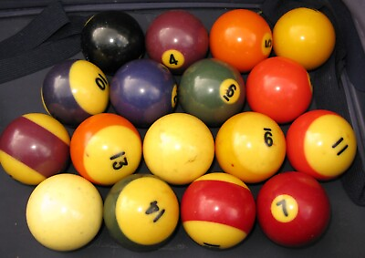 #ad #ad VINTAGE SET OF PREVIOUSLY OWNED USED POOL BILLIARD BALLS