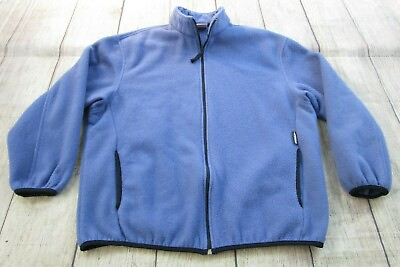 VINTAGE Speedo Swimming Light Blue Full Zip Fleece Warm Up Jacket Men#x27;s Large*