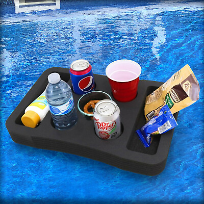 Floating Pool Drink Holder Table Party Tray Durable Black Foam 7 Compartments