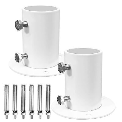#ad 304 Stainless Steel Deck Flanges for 1.5 Above Ground Pool Ladders and White