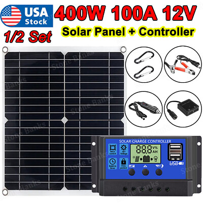 400 Watts Solar Panel Kit 100A 12V Battery Charger with Controller Caravan Boat