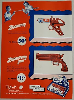 #ad 1951 Print Ad Tigrett Zoomerang Gun Hopalong Cassidy Zoomeray ChicagoNew York
