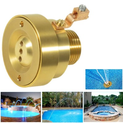 3 Hole Brass Pool Deck Jet Nozzle with Ground Lug for Spa Swimming Pool Fountain