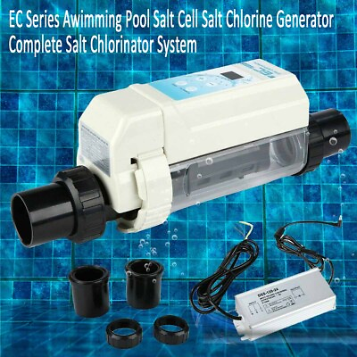 #ad Complete Pool Salt Chlorinator System Adjustable 0 20G H For 26000 Gallons