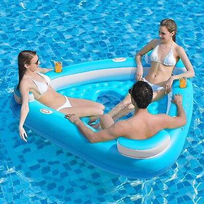 #ad Floating Island Pool Float Inflatable Lake Float Pool Lounger Raft Water Float