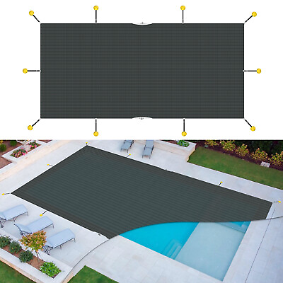 #ad Winter Pool Cover Rectangle Heavy Duty Safety Inground Swimming Pool Cover Green