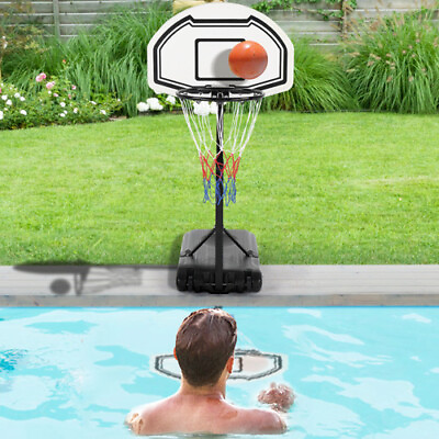 #ad #ad 28quot;x19quot; Poolside Backboard Height Adjustable Swimming Pool Basketball Hoop Stand