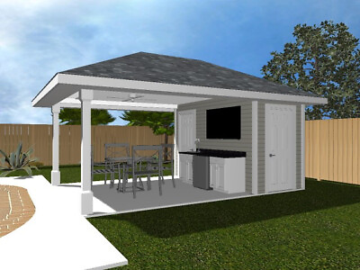 #ad pool house cabana plans PH 1 Siding custom pool bar