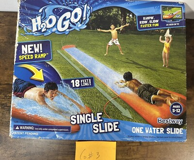 #ad Bestway H2OGO Single Slide Water Slide With Speed Ramp 18#x27; Long