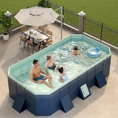 10#x27; x 5#x27; x 22quot; Rectangular Above Ground Pool Outdoor Swimming Pool Foldable