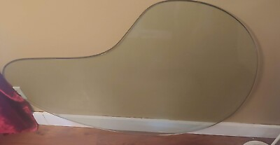 Tempered Glass Table Kidney Shaped. Very Heavy. Appx 40.5quot; x 48quot; quot;GLASS ONLYquot;