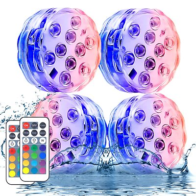 #ad Submersible Lights LED Submersible Lights with Remote IP68 Waterproof Battery...