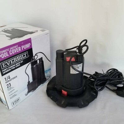 #ad Everbilt 1 4 HP Pool Cover Pump W Strainer Base Extra Long Cord