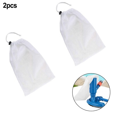 #ad 2 Pieces Pool Cleaner Bags Swimming Pool Vacuum Suction Head Leaf Mesh OPP Bags