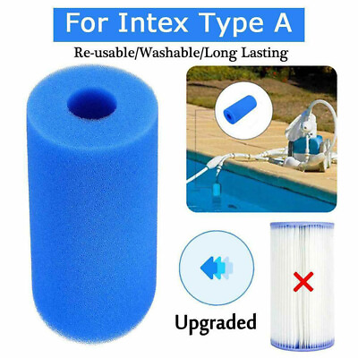 #ad Reusable Cylindrical Swimming Pool Filters Foam Sponge Cleanser Replacement k