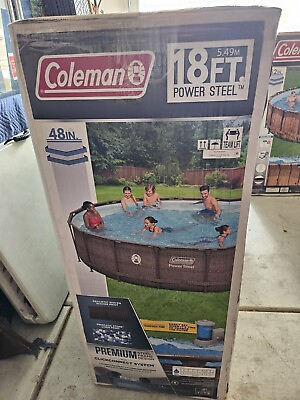 #ad NEW Coleman 18ft x 48in Above Ground Swimming Pool W Pump Ladder amp; Pool Cover