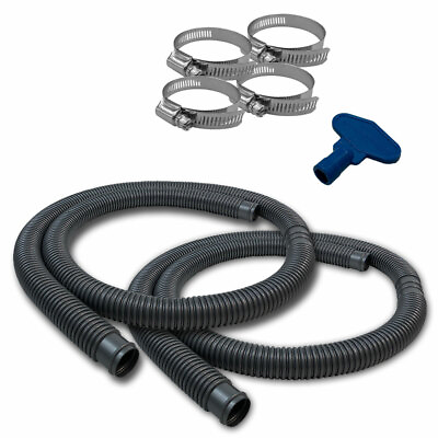 #ad Puri Tech Durable Pool Filter Hose 2pk Above Ground 4 Hose Clamps 1.25in x 6ft