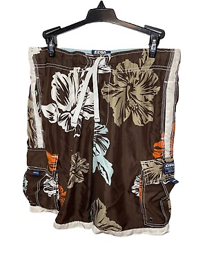 Aero surf Brown Floral Men#x27;s Board Shorts Swimming Size XS Extra Small