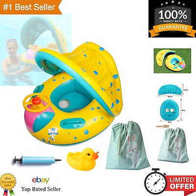 #ad Inflatable Baby Pool Float with Removable Sun Canopy amp; Handle 6 36 Months