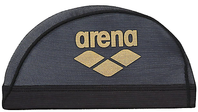#ad arena Made in JAPAN Swim Swimming Mesh Cap ARN 6414 Black Gold size:L
