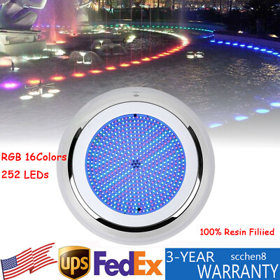 #ad 55W RGB LED Swimming Pool Light Spa Light Stainless Resin filled Underwater Lamp