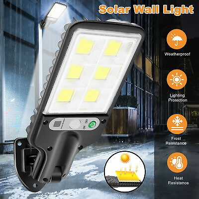 600W LED Solar Flood Light Security Motion Sensor Outdoor Yard Street Wall Lamp