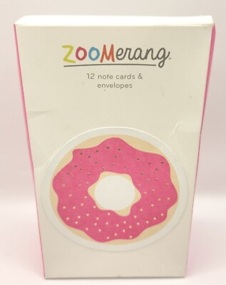 #ad Zoomerang Coffee amp; Donuts Stationery Note Cards amp; Envelope 12 in PKG New Sealed