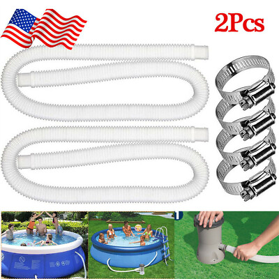 #ad 2pcs 59in Pool Pump Replacement Hose Accessory for Above Ground Pool Parts