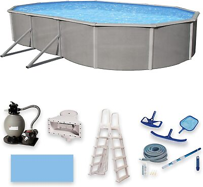 #ad Bluewave Belize Oval 52in Deep 6in Top Rail Swimmingpool Package
