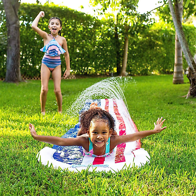 #ad Stars amp; Stripes Kids Inflatable Backyard Water Slide with Built In Splash Pool