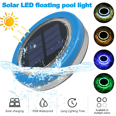 #ad Solar LED New Underwater Pool Lamp Pond Light Powered Swimming Floating 4 Color
