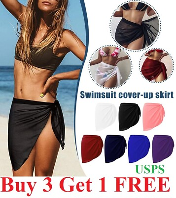 Women Chiffon Mesh Bikini Cover Up Sarong Skirt Beach Swimming Pool Wrap Dress