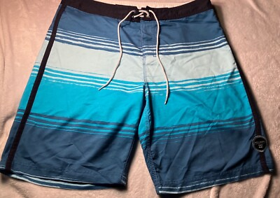 #ad Billabong Board Shorts Mens 34 Blue White Quick Dry Swimming Trunks