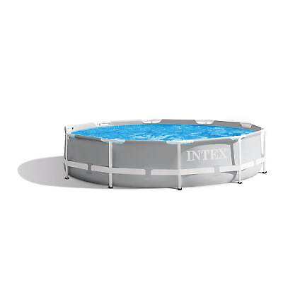Intex 10 Ft x 30 In Above Ground Swimming Pool with Prism Metal Frame No Pump