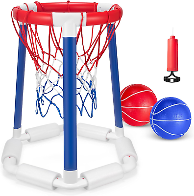 #ad Pool Basketball Hoop Pool Games Pool Toys with 2 Basketballs Floating Basketball