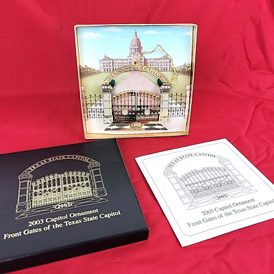 #ad #ad Texas State Capitol Christmas Ornament 2003 Front Gates Of Texas Box amp; Pamphlet