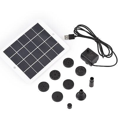 #ad Solar Water Pump Fountain Pump Kit With 3W 5V 120L H Solar Panel 7 Nozzles S5Y3