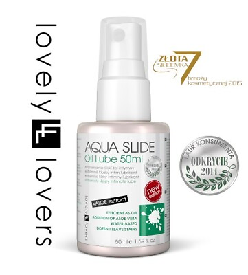 #ad AQUA SLIDE Oil Lube Intimate with Aloe Most Slippery Prevents Chafing Irritation