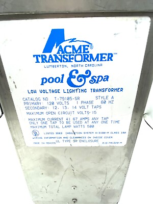 #ad Acme Transformer T 79105 SR Pool Or Spa 120V 1Ph 60Hz Lighting