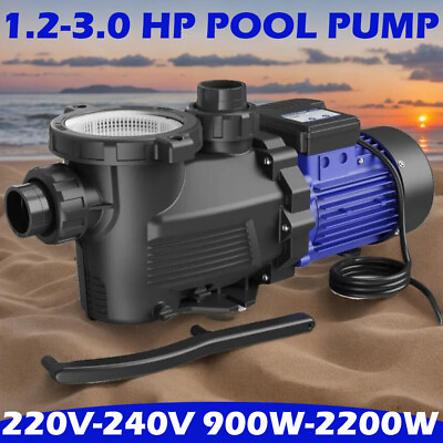 #ad 3.0 HP High Flo Single Speed Swimming Pool Pump Inground 240V 2quot; Fitting