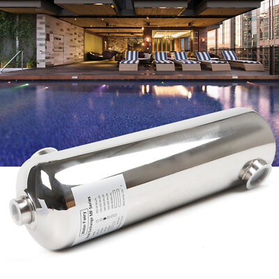 Pool Heat Exchanger 200 Kbtu Tube Heat Exchanger for Spa Swimming 1 1 2quot;quot; Fpt US